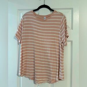 Pink and white striped shirt from Old Navy, size Large